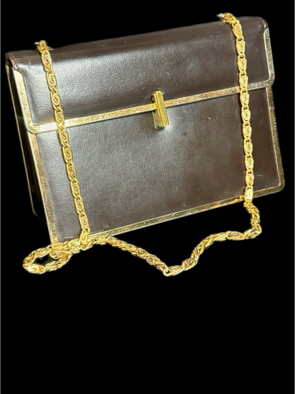 Vintage Robert Bestien Brown Leather Box Purse